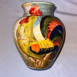 Rooster ceramic vase 9”